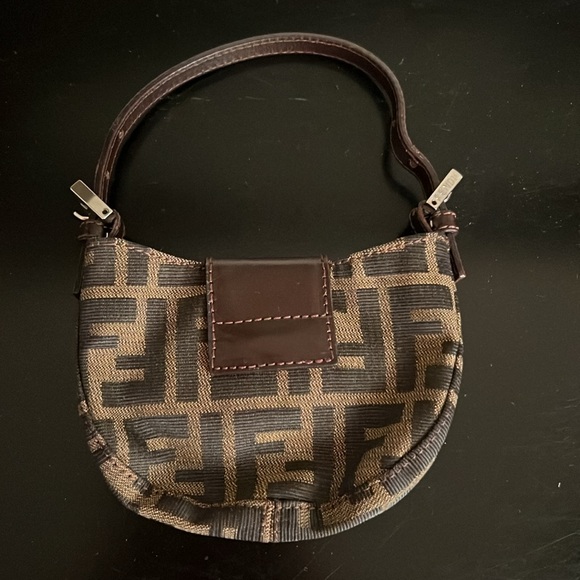 HOLIDAY SALE! Fendi Zucca FF Logo Mini Croissant Bag - vintage & rare! - Picture 4 of 17